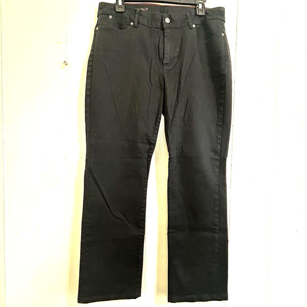 Talbots Women's Heritage Straight Leg Jeans Size 12 Petite Waist 31 Black Jeans